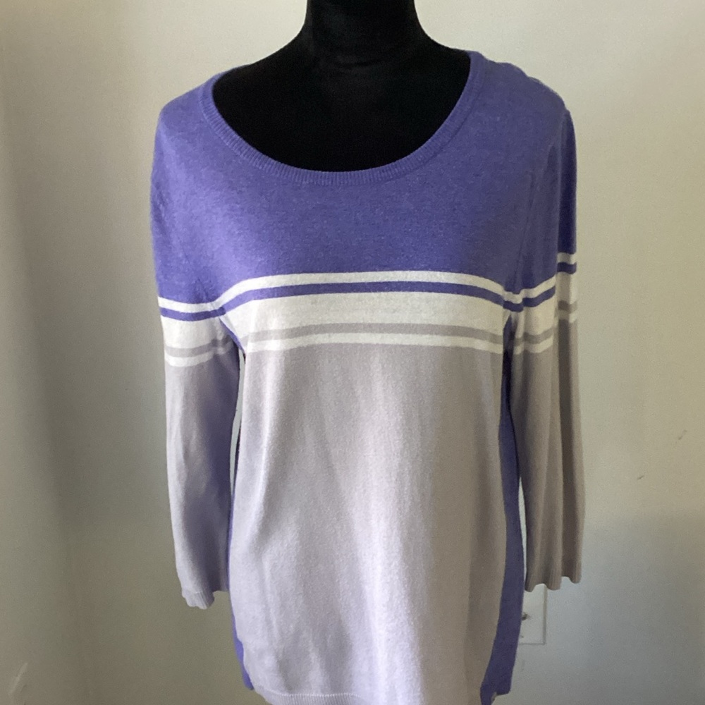 Eddie Bauer Purple Sweater 3/4 sleeve